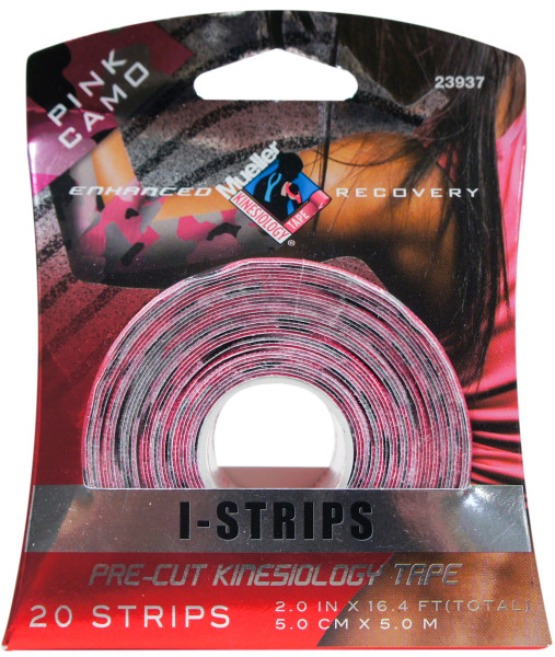 Kinesiology Tape&reg; 20 Pre-Cut I-Strips, 1 Roll - Pink Camo