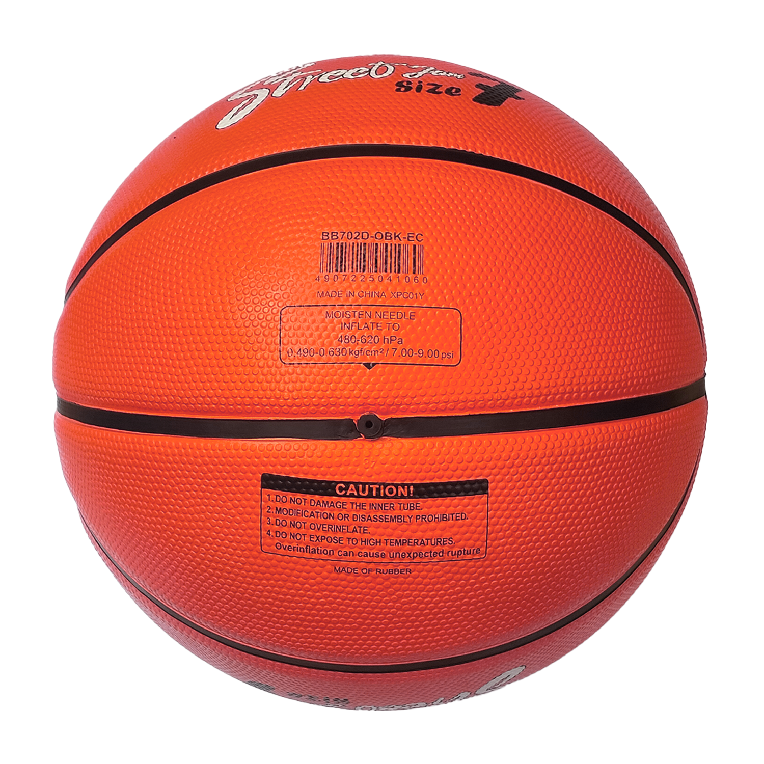 BB702D-OBK Rubber Basketball Size 7 Orange/Black, , large image number null