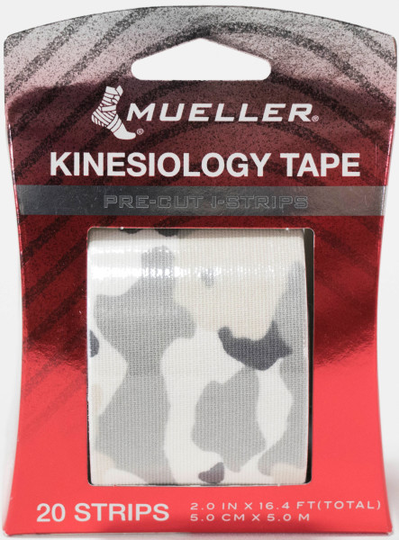 Kinesiology Tape&reg; 20 Pre-Cut I-Strips, 1 Roll - Gray Camo, , large image number null