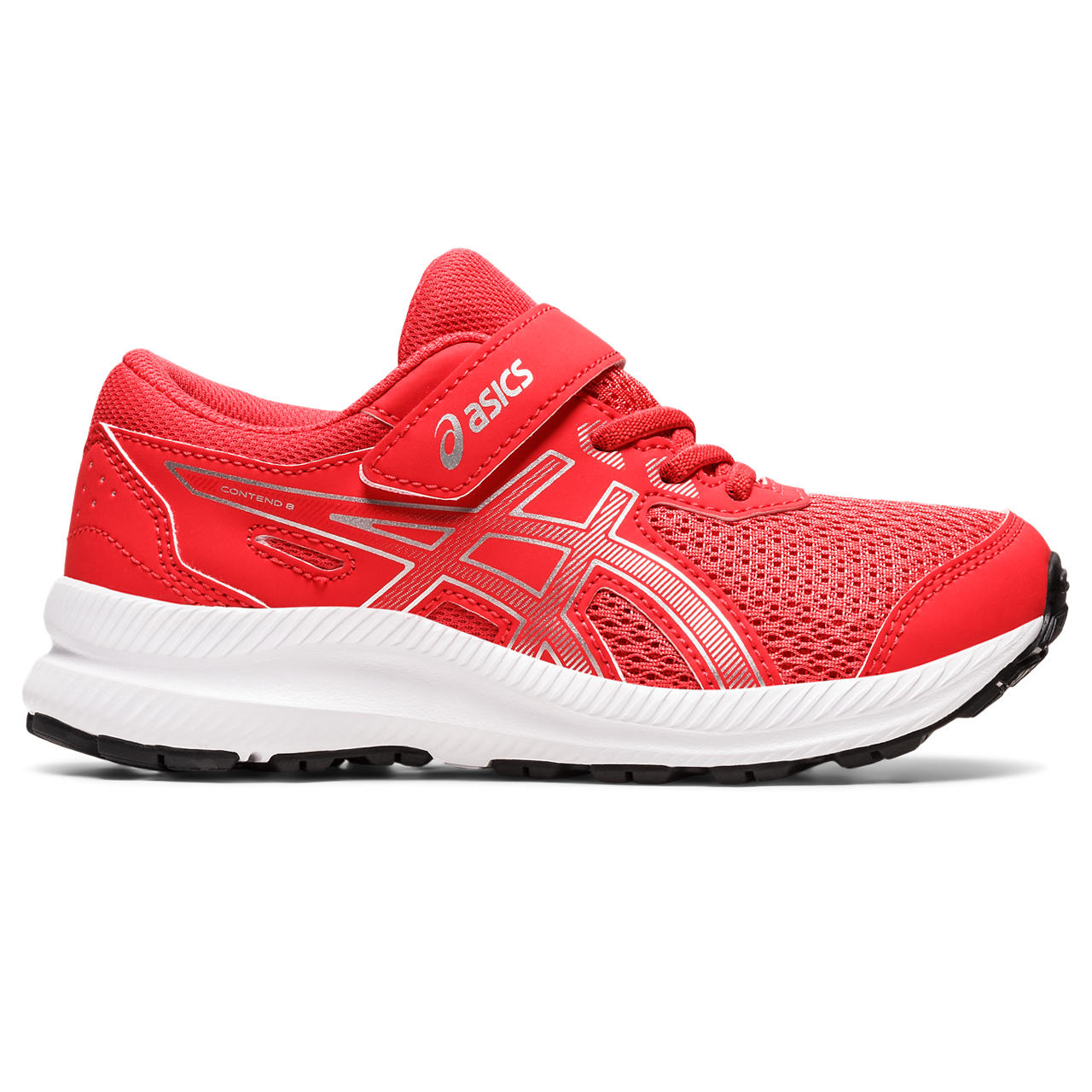 ASICS CONTEND 8 PS, RED ALERT/PURE SILVER, swatch