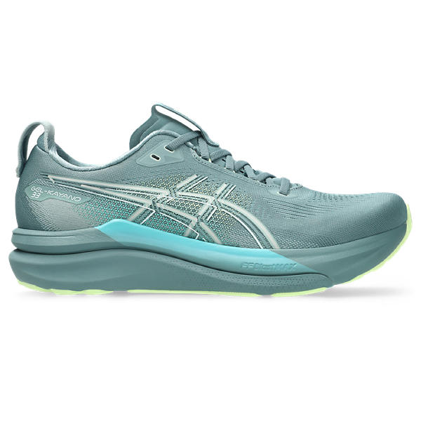 GEL-KAYANO 33, FOGGY TEAL/ILLUMINATE YELLOW, swatch