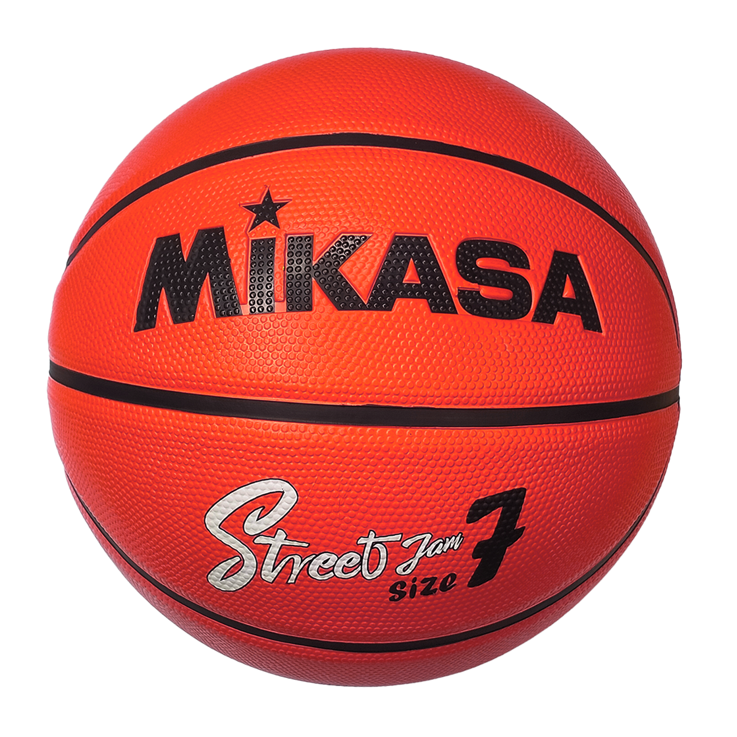 BB702D-OBK Rubber Basketball Size 7 Orange/Black