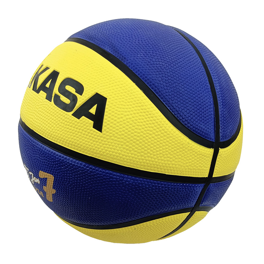BB702B-YBLBK Rubber Basketball Size 7 Yellow/Blue, , large image number null