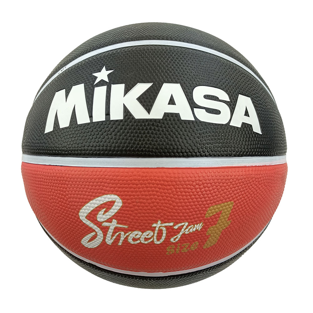 BB702B-BKRW Rubber Basketball Size 7 Black/Red