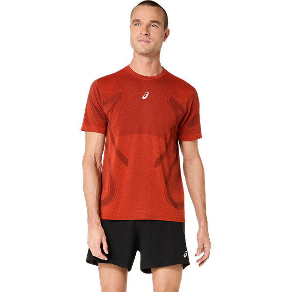 ROAD SEAMLESS SS TOP, SINGED RED, swatch