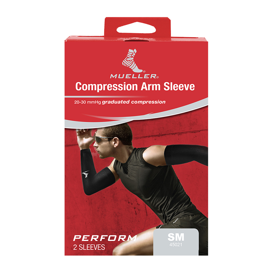 MUELLER&reg; GRADUATED COMPRESSION ARM SLEEVES PERFORMANCE BLACK XL, , large image number null