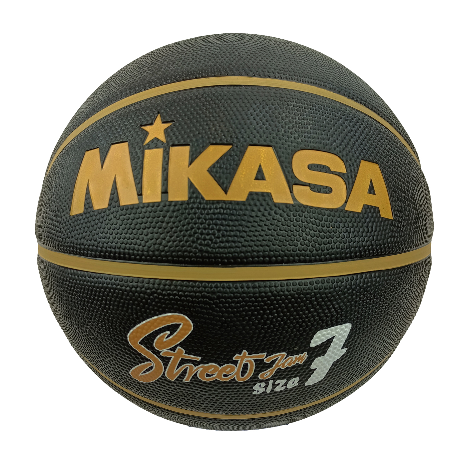 BB702B-BKGL Rubber Basketball Size 7 Black/Gold