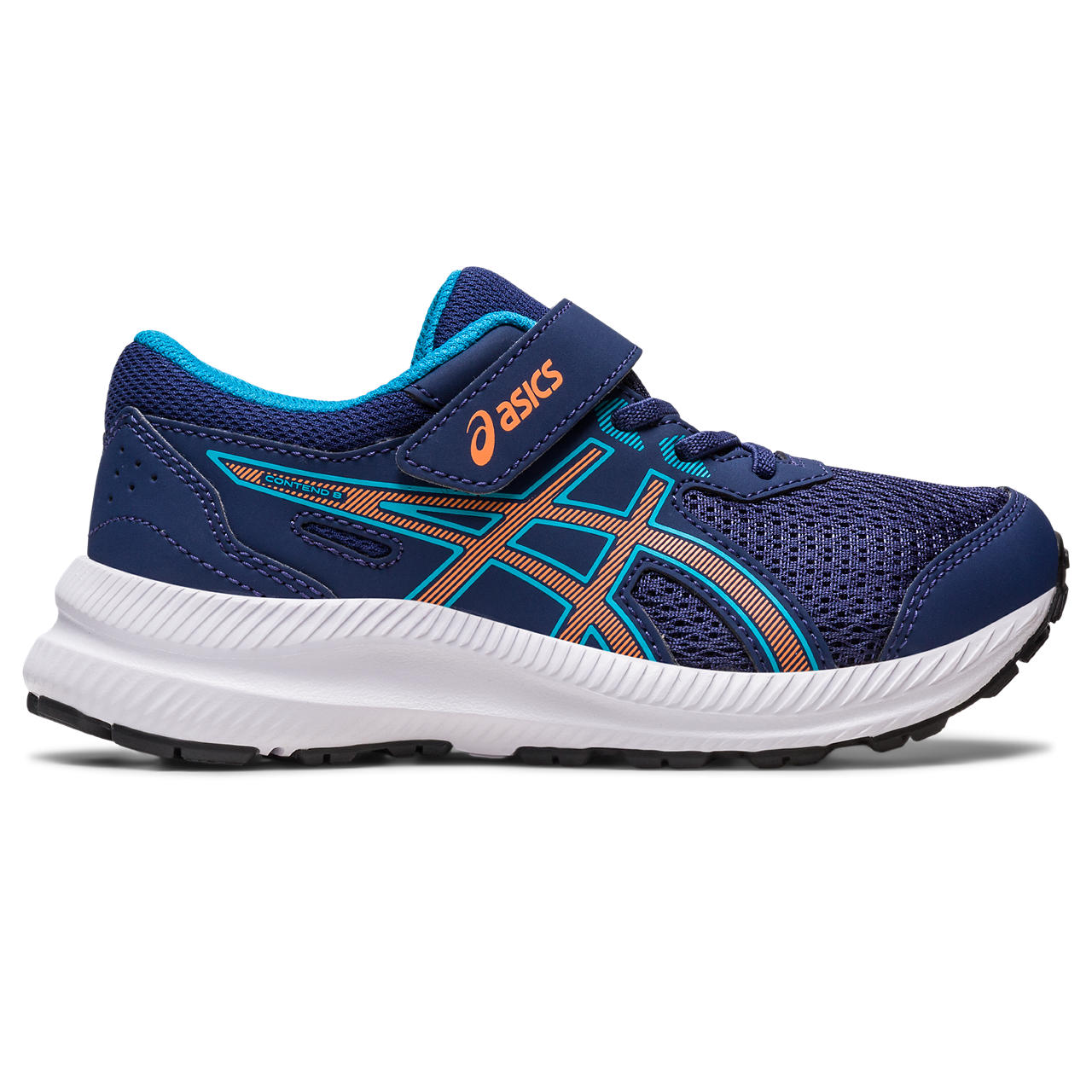 ASICS CONTEND 8 PS, INDIGO BLUE/SUN PEACH, swatch